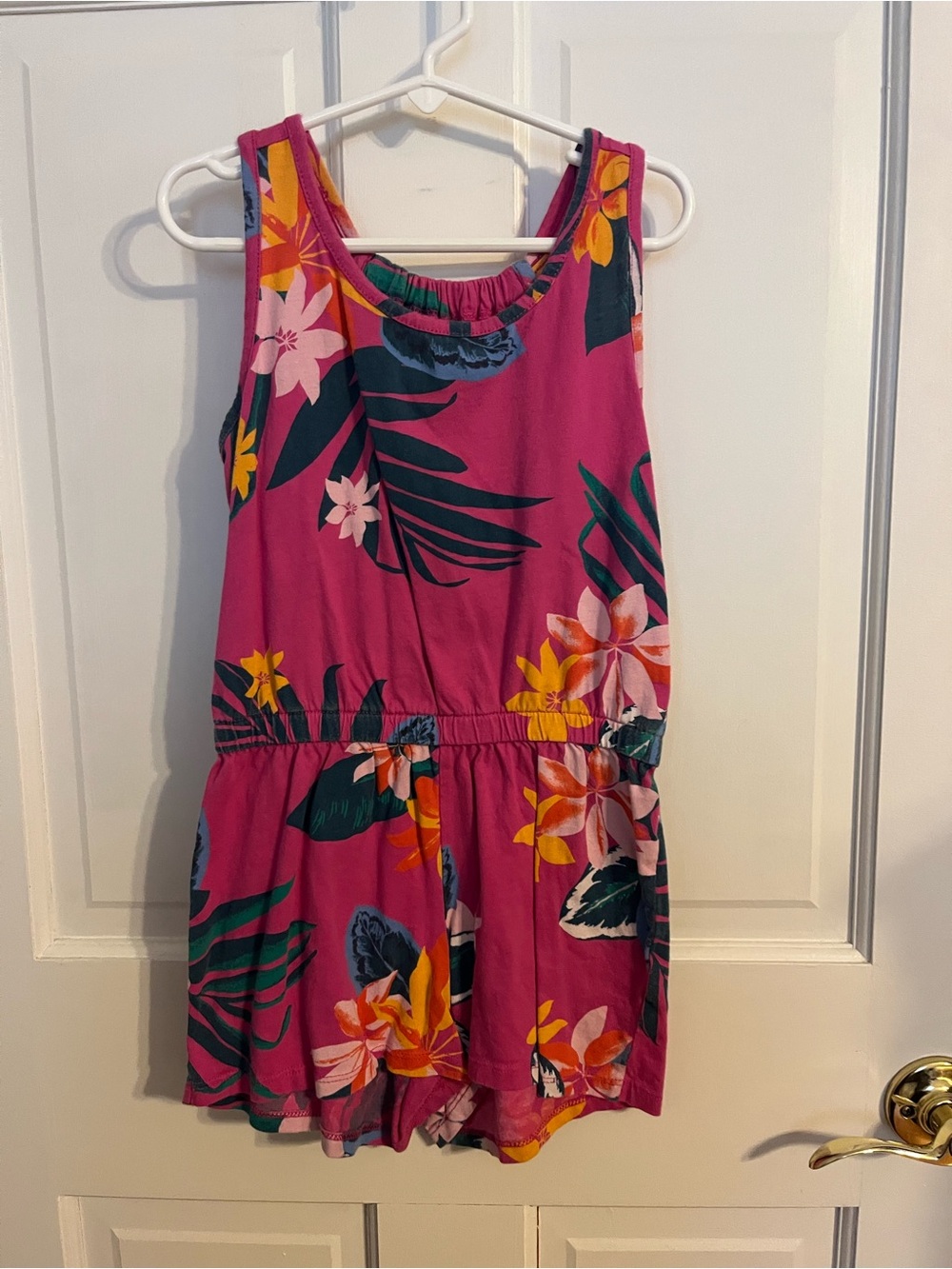 Old Navy Pink Floral Tropical Romper